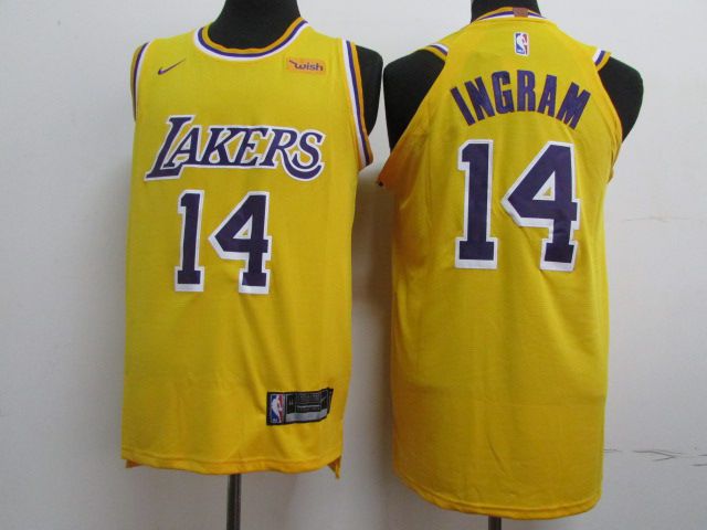 Men Los Angeles Lakers 14 Ingram Yellow Nike Game NBA Jerseys